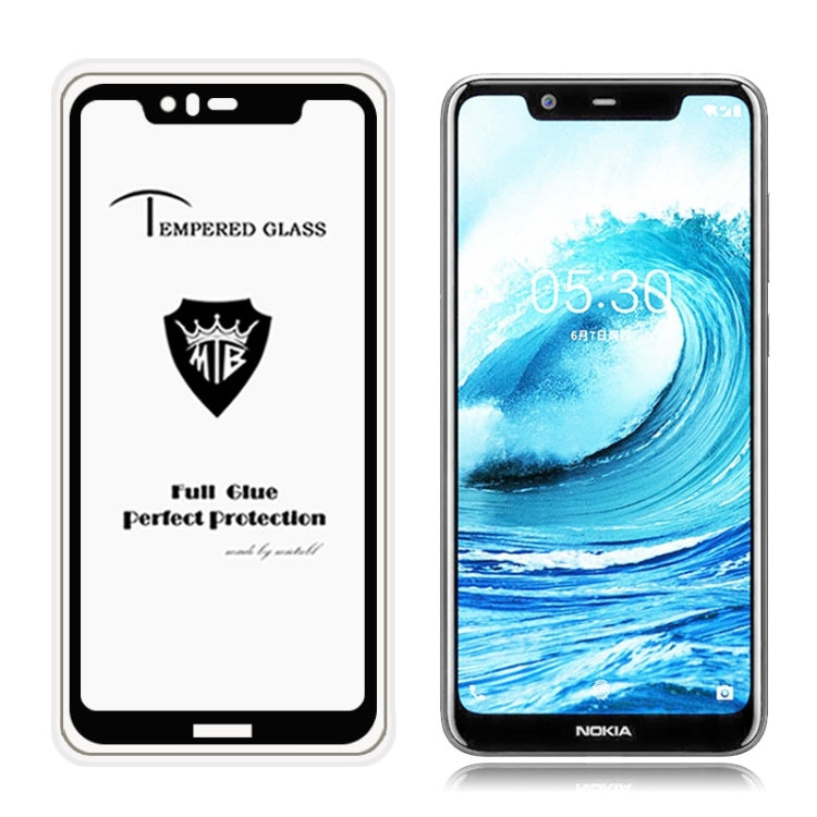 MIETUBL Full Screen Full Glue Anti-fingerprint Tempered Glass Film for Nokia 5.1 Plus / X5 (Black)