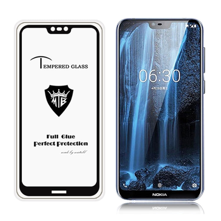 MIETUBL Full Screen Full Glue Anti-fingerprint Tempered Glass Film for Nokia 6.1 Plus / X6 (Black)