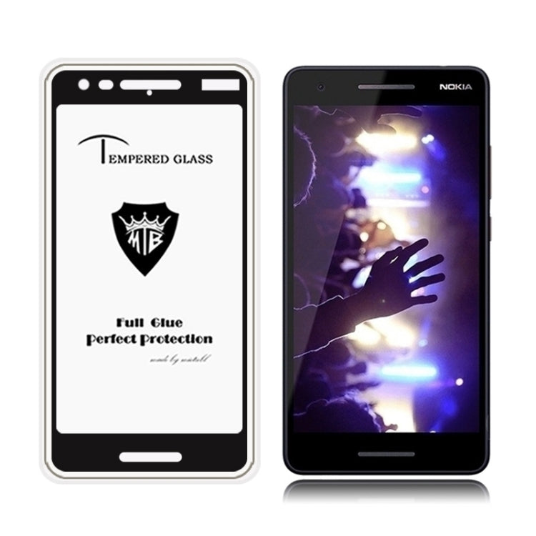 MIETUBL Full Screen Full Glue Anti-fingerprint Tempered Glass Film for Nokia 2.1 (Black)