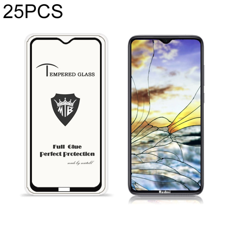 25 PCS MIETUBL For Xiaomi Redmi Note 8 Anti-glare Full Screen Tempered Glass Film