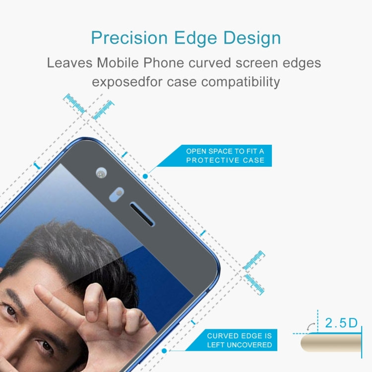 For Huawei Honor 9 0.26mm 9H Surface Hardness 2.5D Explosion-proof Silk-screen Tempered Glass Full Screen Film