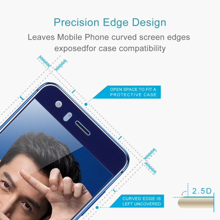 For Huawei Honor 9 0.26mm 9H Surface Hardness 2.5D Explosion-proof Silk-screen Tempered Glass Full Screen Film