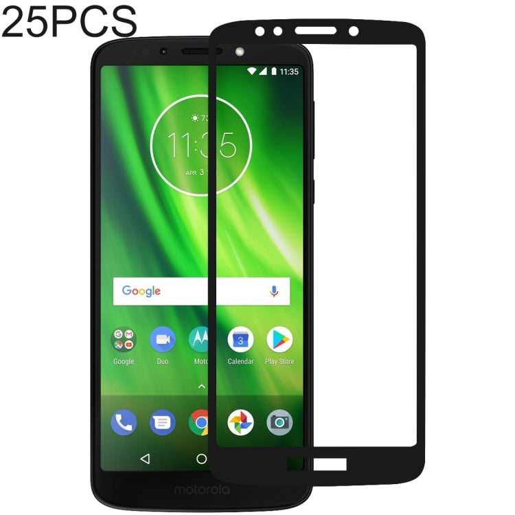 25 PCS Full Glue Full Cover Screen Protector Tempered Glass film for Motorola Moto G6 Play