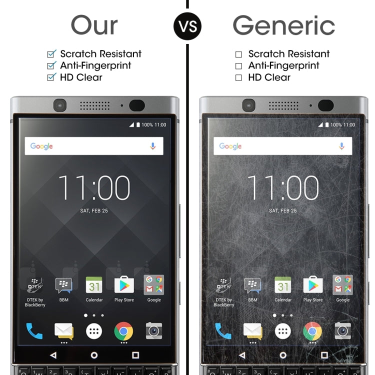 0.3mm 9H Surface Hardness 3D Explosion-proof Full Screen Tempered Glass Film for BlackBerry Keyone(Black)
