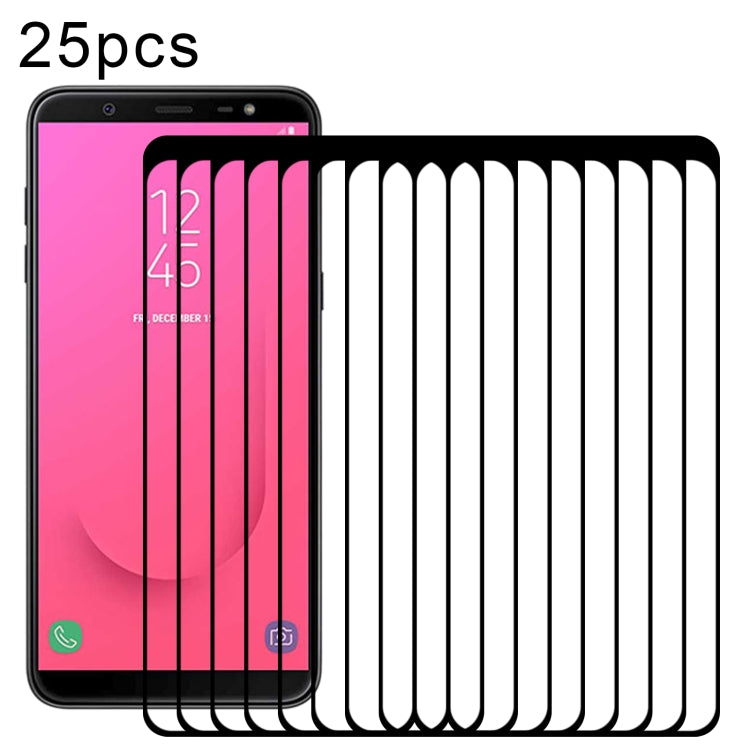 25 PCS Full Glue Full Cover Screen Protector Tempered Glass film for Galaxy J8 (2018)