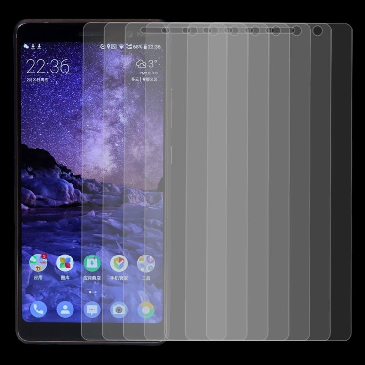 10 PCS for Nokia 7 Plus 0.26mm 9H Surface Hardness 2.5D Explosion-proof Tempered Glass Screen Film