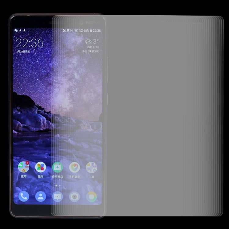 100 PCS for Nokia 7 Plus 0.26mm 9H Surface Hardness 2.5D Explosion-proof Tempered Glass Screen Film