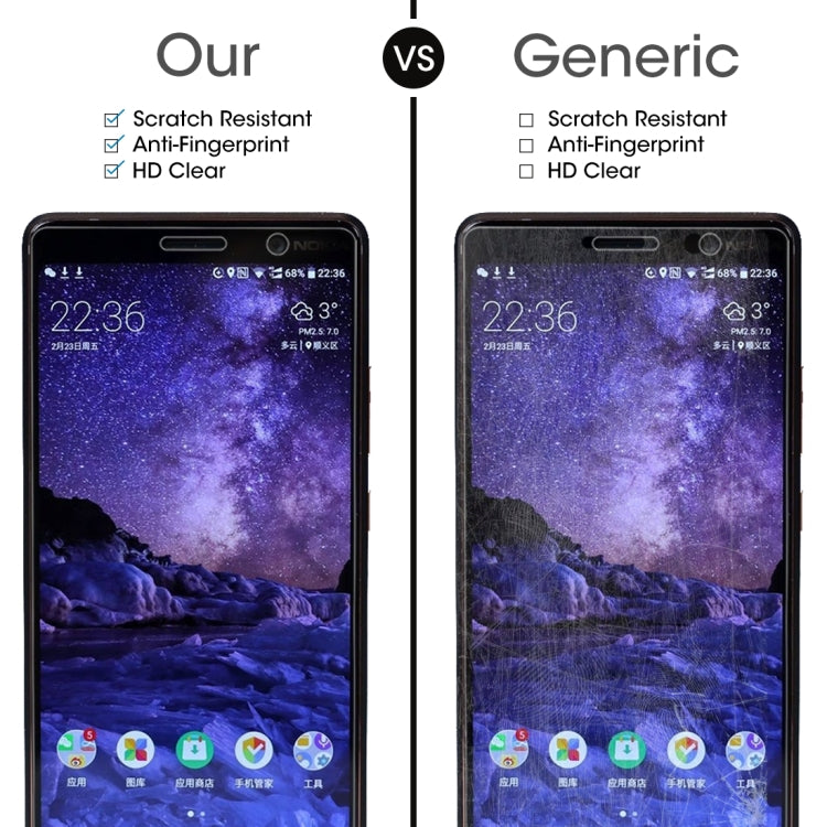 For Nokia 7 Plus 0.26mm 9H Surface Hardness 2.5D Explosion-proof Tempered Glass Screen Film