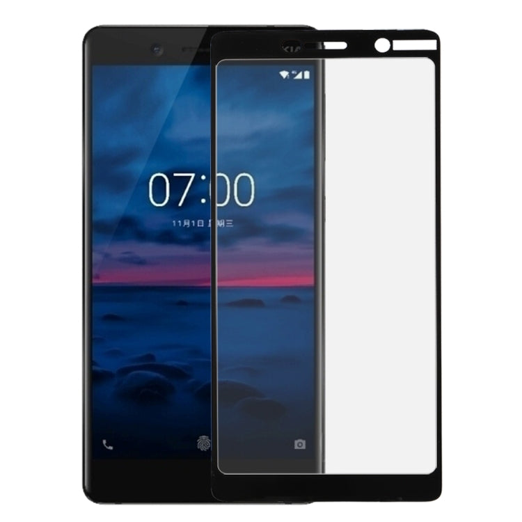 For Nokia 7 0.3mm 9H Surface Hardness 2.5D Explosion-proof Full Screen Tempered Glass Film(Black)