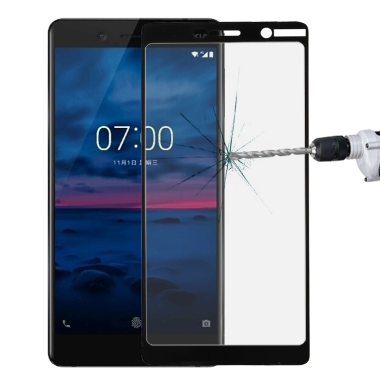 For Nokia 7 0.3mm 9H Surface Hardness 2.5D Explosion-proof Full Screen Tempered Glass Film(Black)