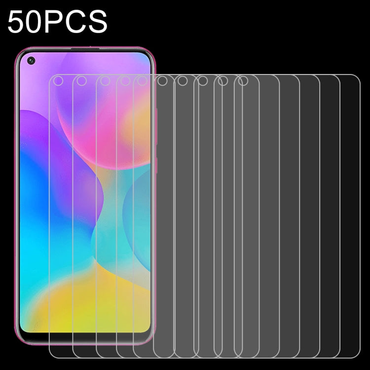 For Huawei Honor Play 3 50 PCS 0.26mm 9H 2.5D Tempered Glass Film