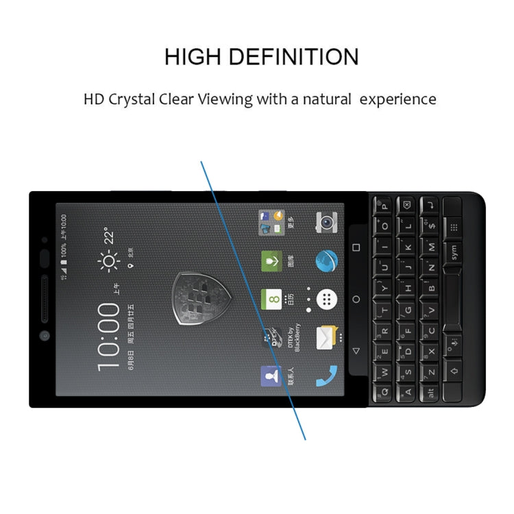 0.3mm 9H Surface Hardness 2.5D Silk-screen Full Screen Tempered Glass Film for BlackBerry KEY2(Black)