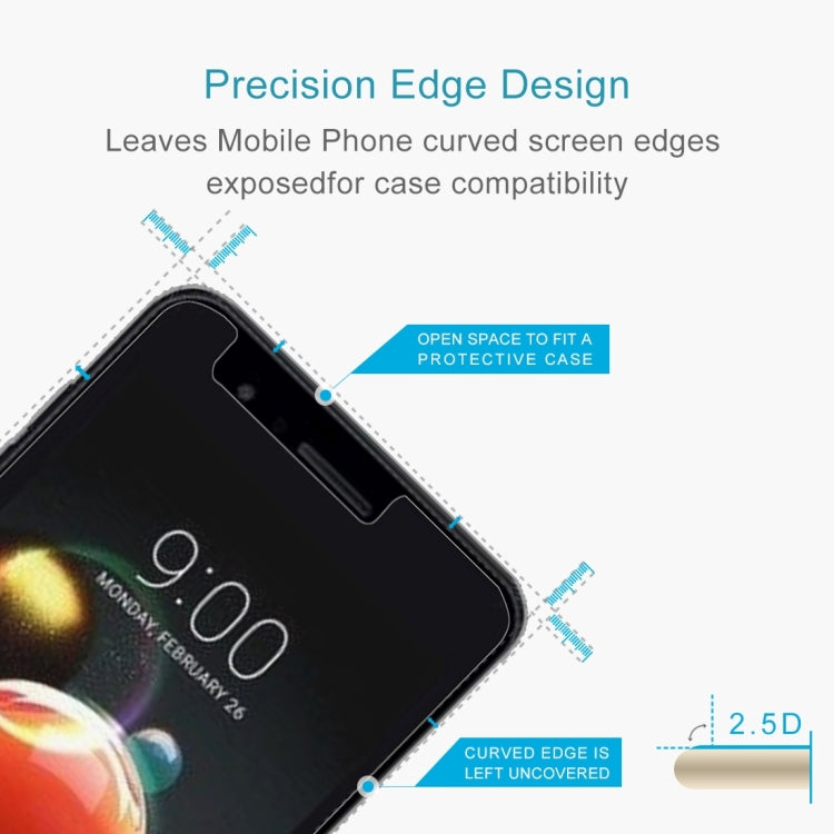 10 PCS for LG K8 (2018) 0.26mm 9H Surface Hardness 2.5D Explosion-proof Tempered Glass Screen Film
