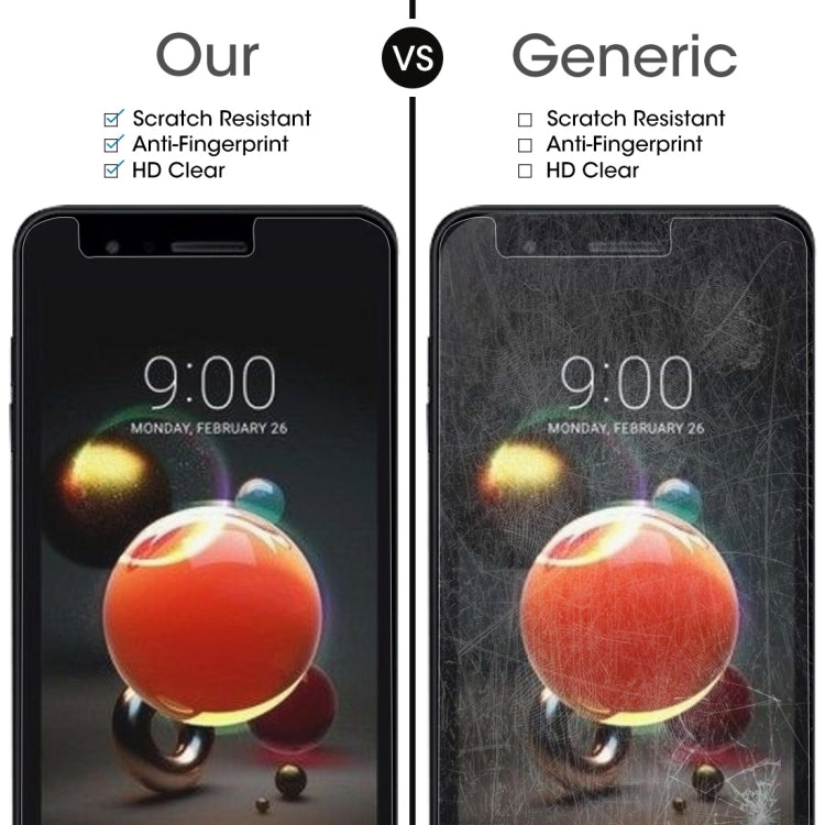 10 PCS for LG K8 (2018) 0.26mm 9H Surface Hardness 2.5D Explosion-proof Tempered Glass Screen Film