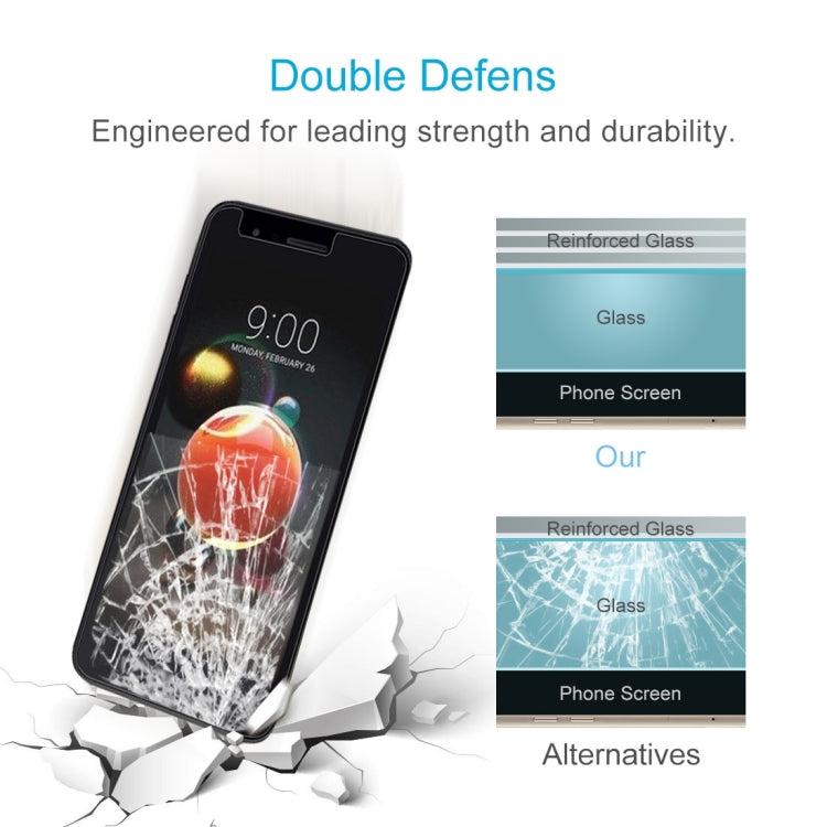 50 PCS for LG K8 (2018) 0.26mm 9H Surface Hardness 2.5D Explosion-proof Tempered Glass Screen Film, No Retail Package