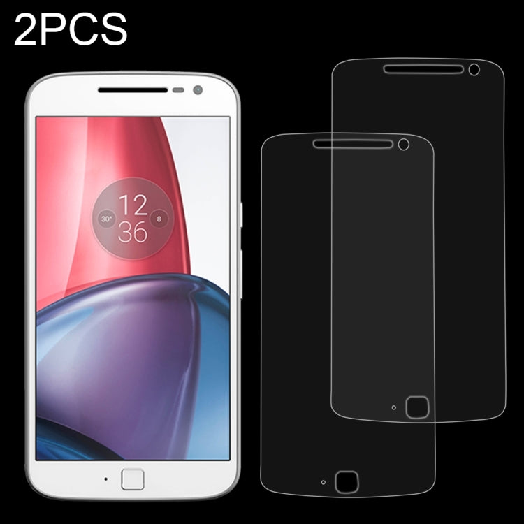 2 PCS for Motorola Moto G4 Plus 0.3mm 9H Surface Hardness 2.5D Explosion-proof Non-full Screen Tempered Glass Screen Film