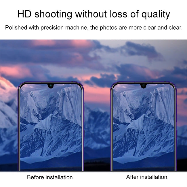 For Vivo Z5x 0.15mm 9H Border Membrane Round Edge Rear Camera Lens Tempered Glass Film Guard Circle