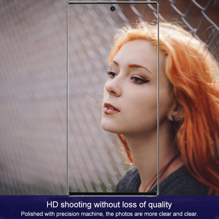 For Galaxy Note 10+ 0.15mm 9H Border Membrane Round Edge Rear Camera Lens Tempered Glass Film Guard Circle (Black)