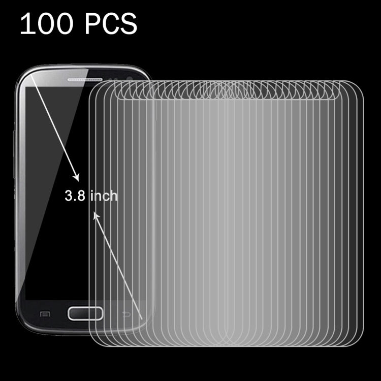100 PCS 3.8 inch Mobile Phone 0.26mm 9H Surface Hardness 2.5D Explosion-proof Tempered Glass Screen Film