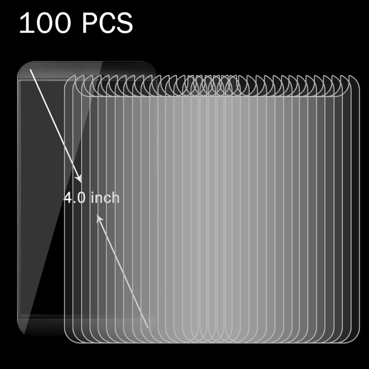 100 PCS 4.0 inch Mobile Phone 0.26mm 9H Surface Hardness 2.5D Explosion-proof Tempered Glass Screen Film