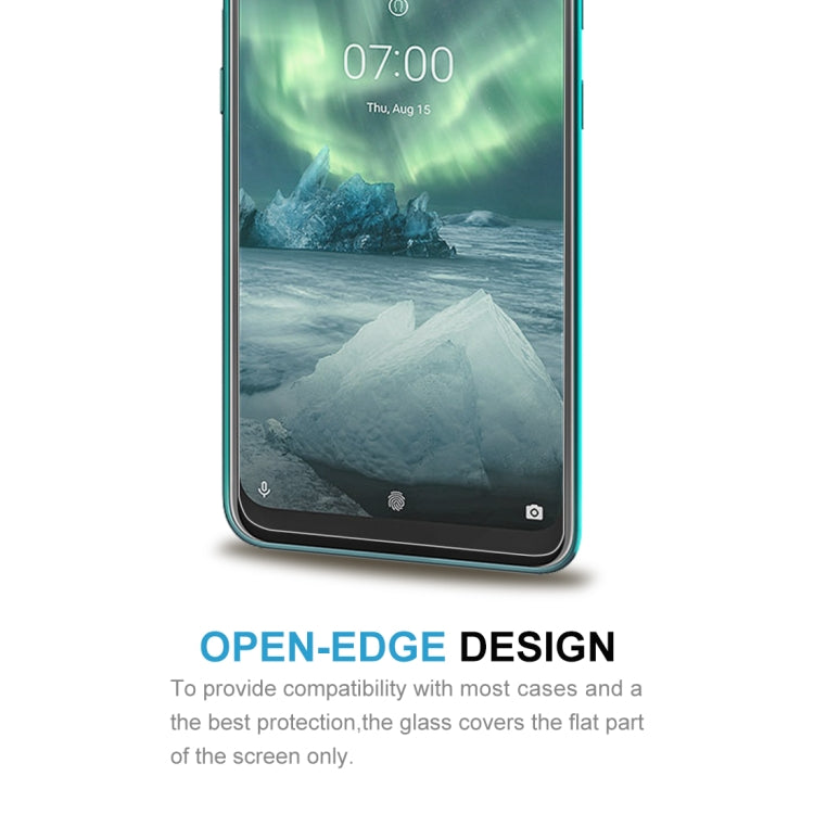 50 PCS For Nokia 7.2 2.5D Non-Full Screen Tempered Glass Film