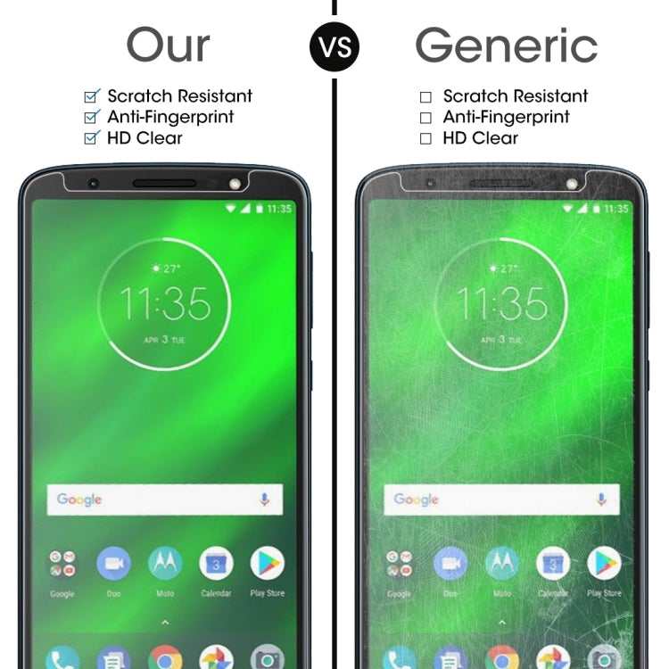 2 PCS 0.26mm 9H 2.5D Tempered Glass Film for Motorola Moto G6 Plus