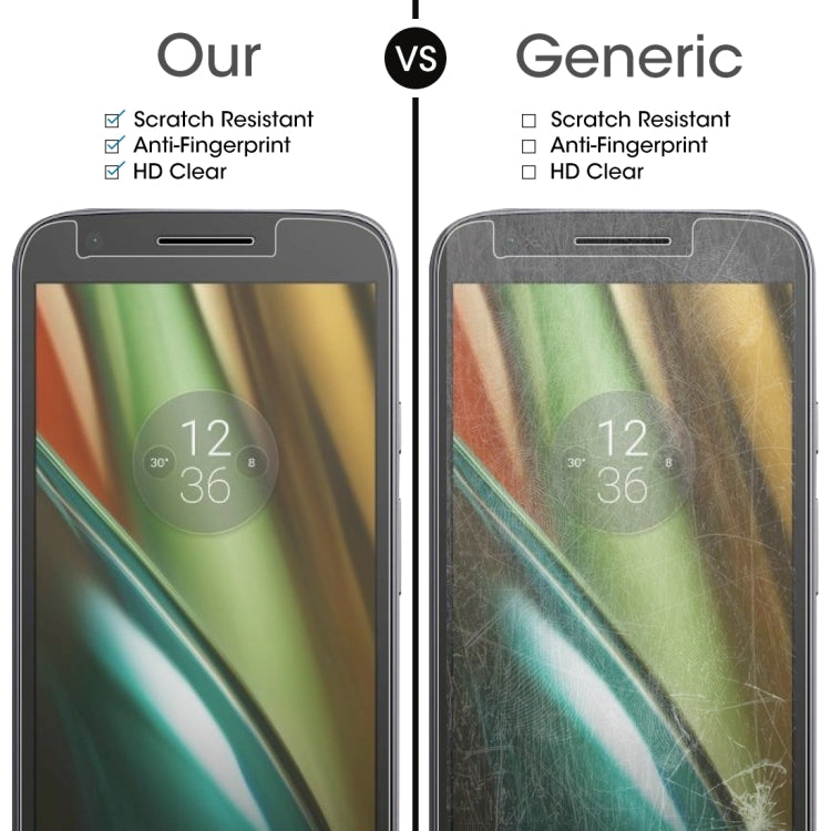 100 PCS 0.26mm 9H 2.5D Tempered Glass Film for Motorola Moto E3