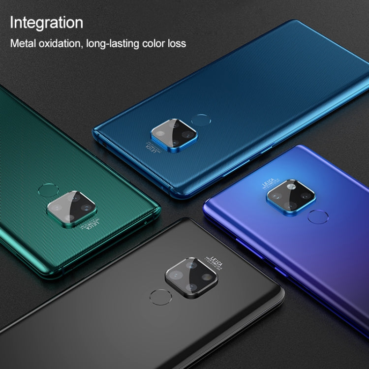 Titanium Alloy Metal Camera Lens Protector Tempered Glass Film for Huawei Mate 20 (Black)