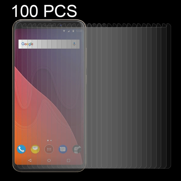 100 PCS for Wiko View 0.26mm 9H Surface Hardness 2.5D Curved Edge Tempered Glass Front Screen Protector