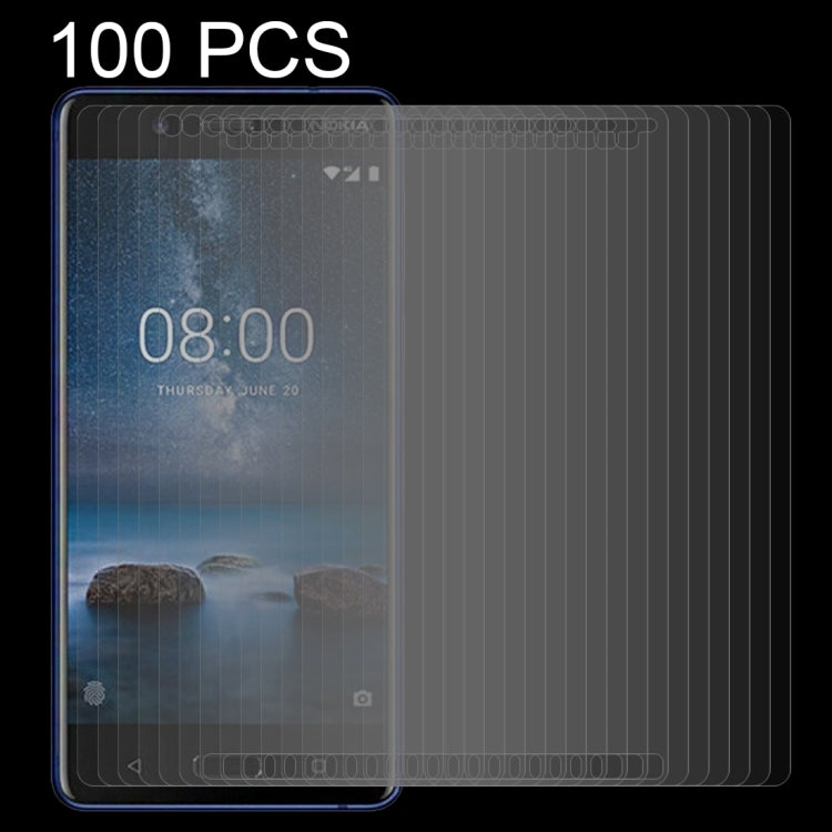 100 PCS Nokia 8 0.26mm 9H Surface Hardness 2.5D Curved Edge Tempered Glass Screen Protector