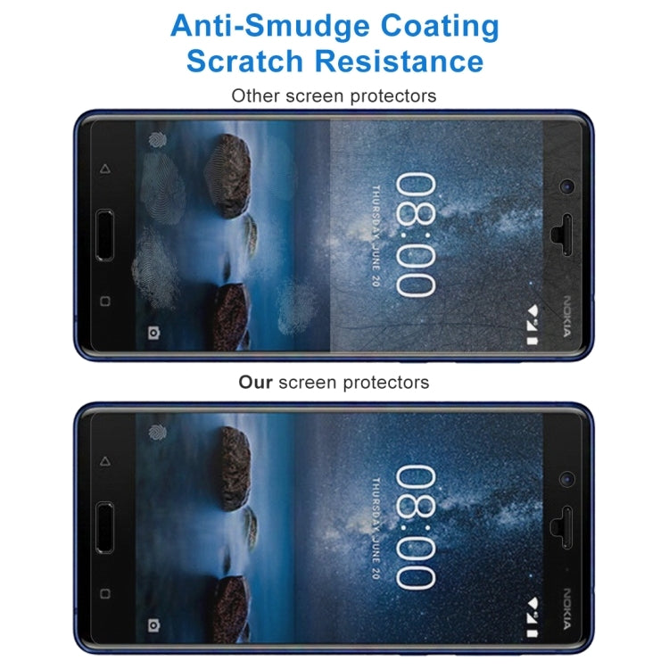 100 PCS Nokia 8 0.26mm 9H Surface Hardness 2.5D Curved Edge Tempered Glass Screen Protector