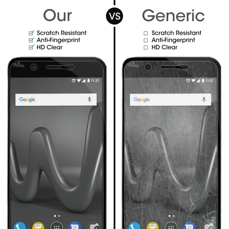 For Wiko Harry 0.26mm 9H Surface Hardness 2.5D Curved Edge Tempered Glass Screen Protector