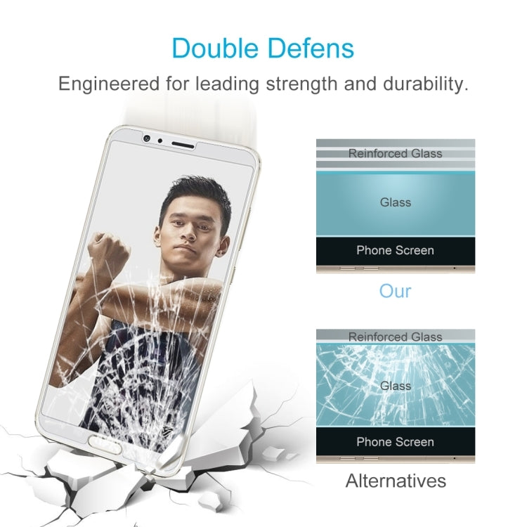 2 PCS for Huawei Honor V10 0.26mm 9H Surface Hardness 2.5D Curved Edge Tempered Glass Screen Protector
