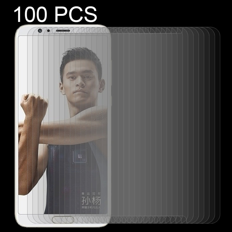 100 PCS for Huawei Honor V10 0.26mm 9H Surface Hardness 2.5D Curved Edge Tempered Glass Screen Protector