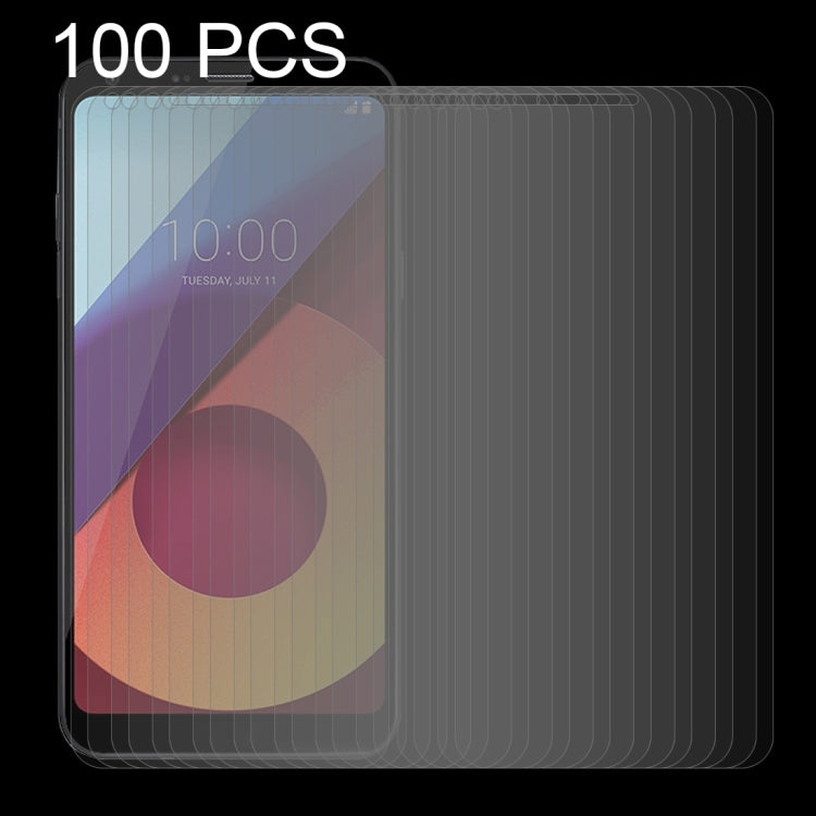 100 PCS for LG Q6+ 0.26mm 9H Surface Hardness 2.5D Curved Edge Tempered Glass Screen Protector