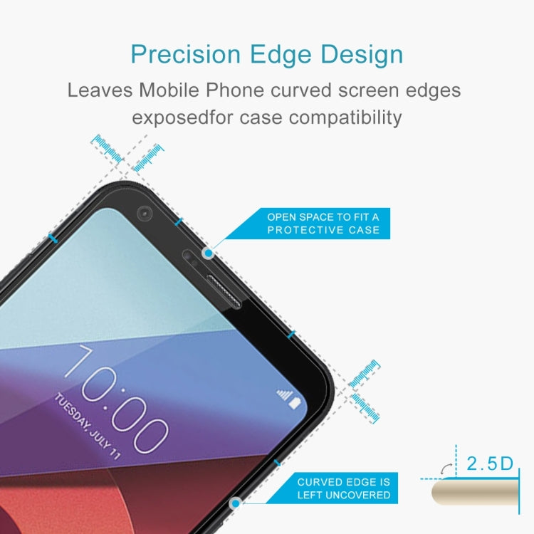 100 PCS for LG Q6+ 0.26mm 9H Surface Hardness 2.5D Curved Edge Tempered Glass Screen Protector