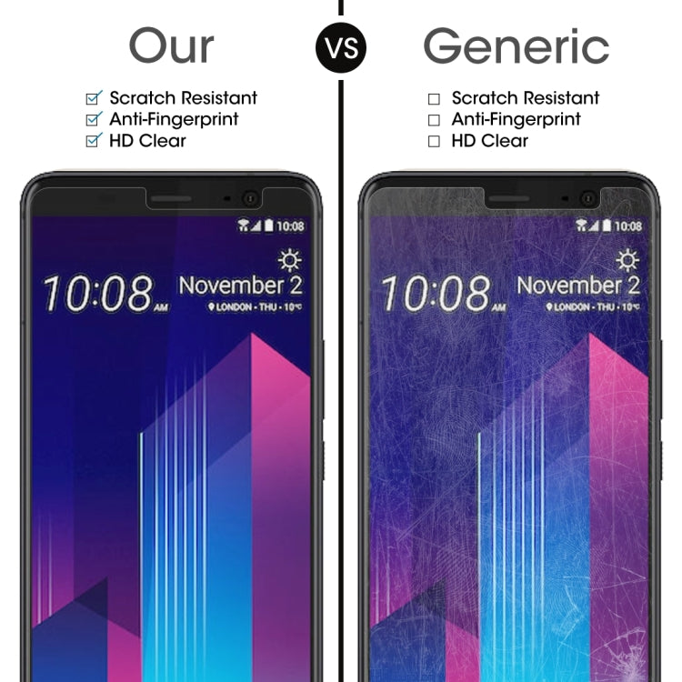 10 PCS for HTC U11+ 0.26mm 9H Surface Hardness 2.5D Curved Edge Tempered Glass Screen Protector