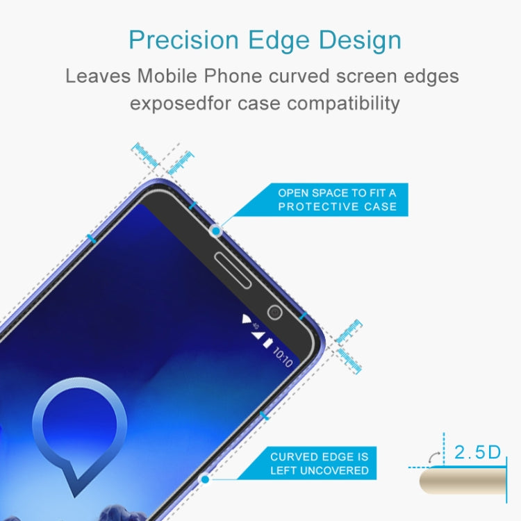 50 PCS For Alcatel 1X (2019) 2.5D Non-Full Screen Tempered Glass Film
