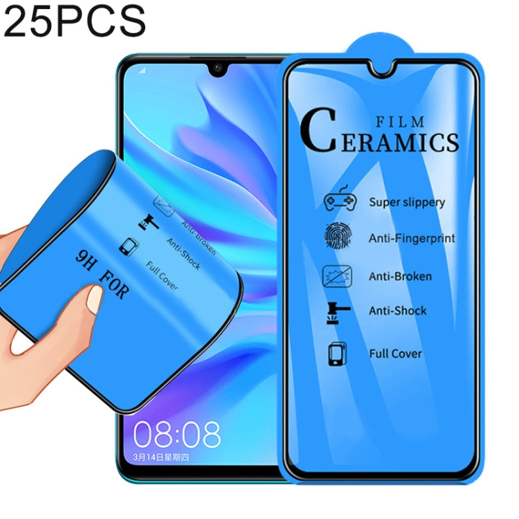25 PCS 2.5D Full Glue Full Cover Ceramics Film for Huawei Nova 4e