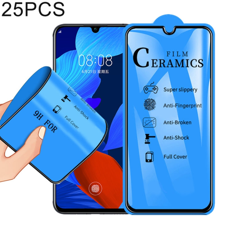 25 PCS 2.5D Full Glue Full Cover Ceramics Film for Huawei Nova 5 / Nova 5 Pro