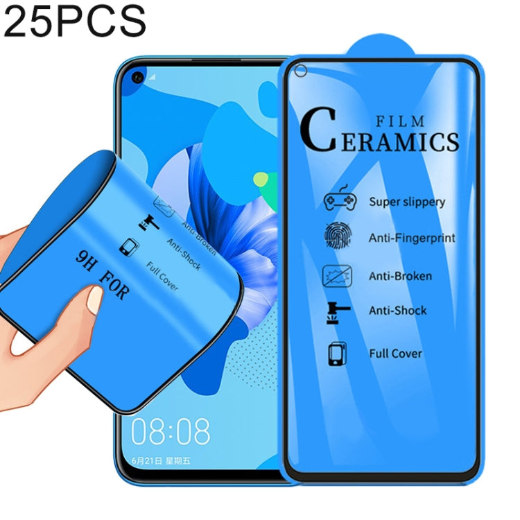 25 PCS 2.5D Full Glue Full Cover Ceramics Film for Huawei Nova 5i / P20 Lite (2019)