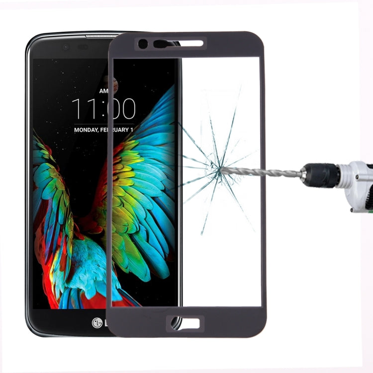 For LG K10 (2017) 0.3mm 9H Surface Hardness 2.5D Curved Silk-screen Full Screen Tempered Glass Screen Protector (Black)