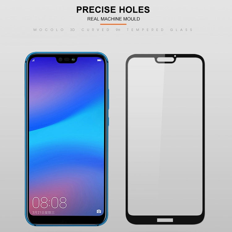 mocolo 0.33mm 9H 2.5D Silk Print Tempered Glass Film for Huawei P20 Lite (Black)