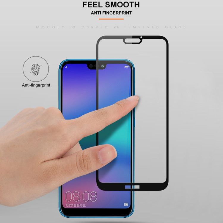 mocolo 0.33mm 9H 2.5D Silk Print Tempered Glass Film for Huawei P20 Lite (Black)