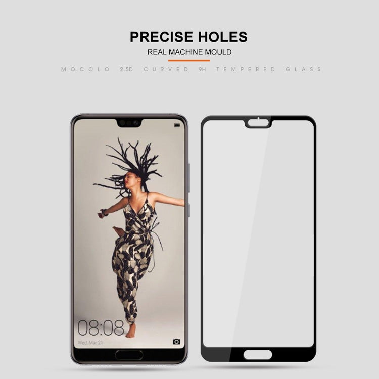 mocolo 0.33mm 9H 2.5D Silk Print Tempered Glass Film for Huawei P20 (Black)