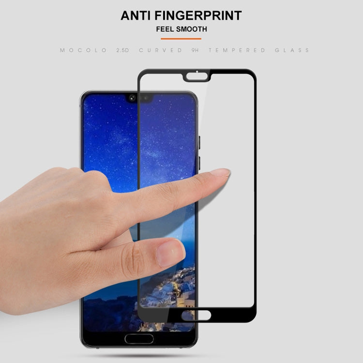 mocolo 0.33mm 9H 2.5D Silk Print Tempered Glass Film for Huawei P20 (Black)