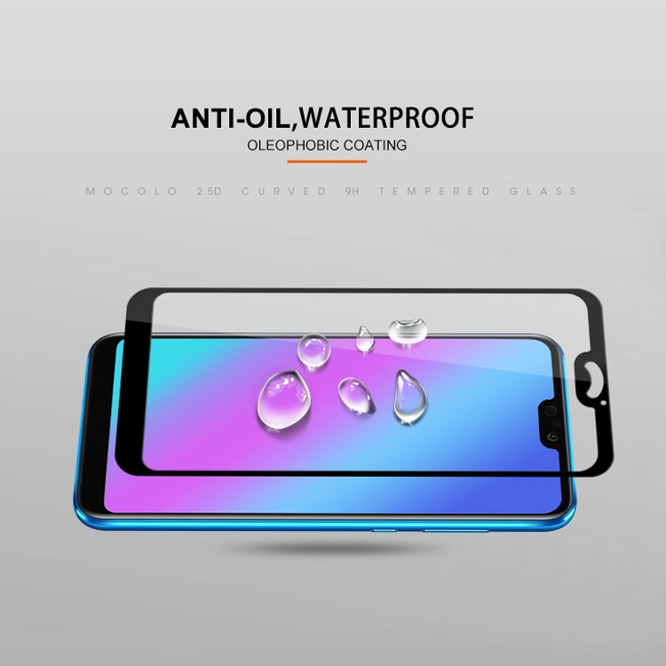 mocolo 0.33mm 9H 2.5D Silk Print Tempered Glass Film for Huawei Honor 9I (Black)