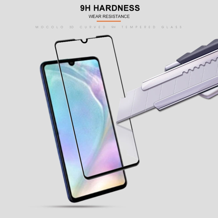 mocolo 0.33mm 9H 3D Full Glue Curved Full Screen Tempered Glass Film for Huawei P30 (Black)