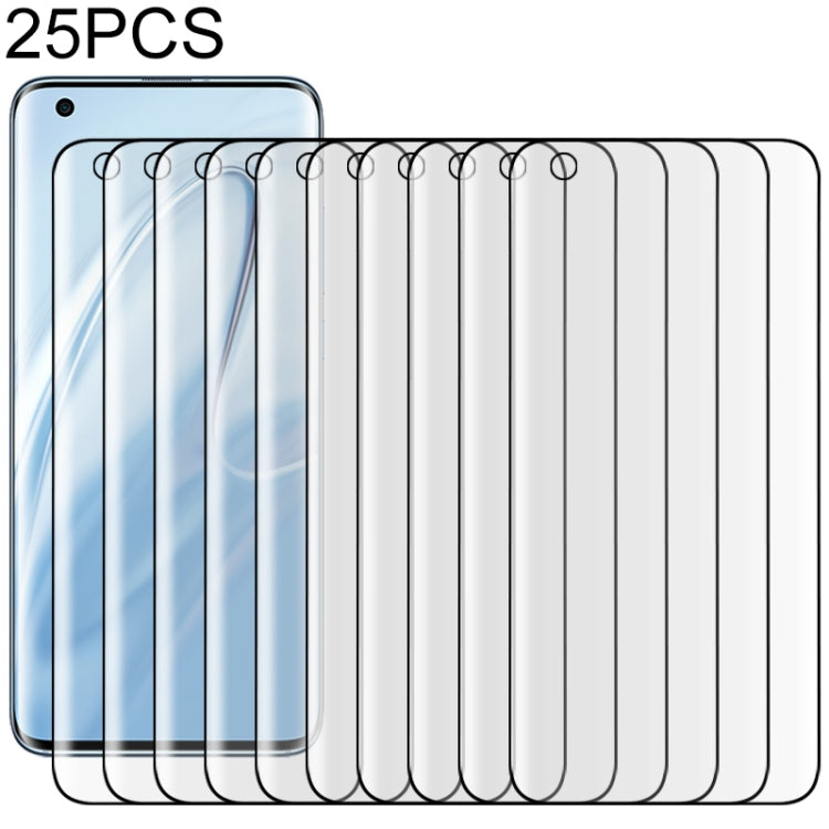 25 PCS For Xiaomi Mi 10 5G 9H HD 3D Curved Edge Tempered Glass Film