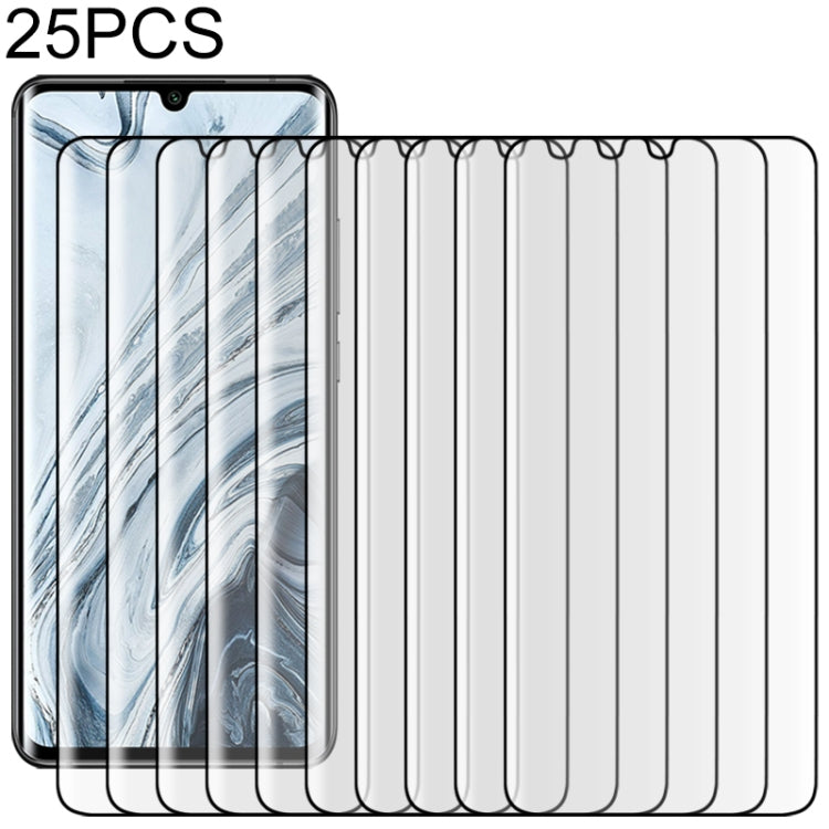 25 PCS For Xiaomi Mi Note 10 9H HD 3D Curved Edge Tempered Glass Film